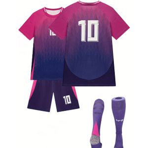 3-delige Voetbalset: 1* Shirt, 1* Broekje, 1* Sokken, # Jongens- en Meisjes Voetbalshirt, Jeugdvoetbaluniform, Perfecte Zomer-/Wintersportoutfit