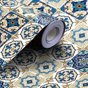 1 Rol Boheemse Tegelstickerrol | Zelfklevende Coating | Meerkleurig Mandala | Waterdicht en Oliebestendig | Perfect voor Keuken, Badkamer, TV Muur & Kastrenovatie, Behangrol