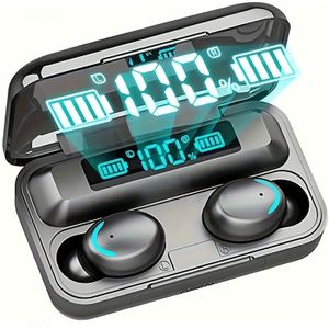 TF9 TWS Stereo Draadloze Oordopjes - In-Ear Sport- en Gaminghoofdtelefoons met Spraakgeruisreductie, USB-Opladen, Ideaal voor Halloween- en Kerstcadeaus