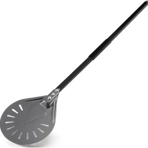 1pc Aluminum Pizza Peel With Detachable Handle, 8-inch Hard Anodized Non-slip Perforated Pizza Paddle, 31-inch Long Metal Handle For Baking, Homemade Pizza Bread Oven Accessory