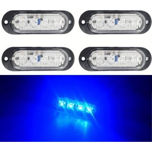 4 stuks off-road truck auto LED lichtbalk voor- en achterlicht LED lichtbalk bootlicht auto buitenverlichting lamp geel/wit/rood/blauw 4 LED geschikt voor diverse automodellen