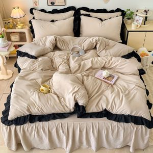 3-delige Khaki Fleece Beddengoed Set, 1 Dekbedovertrek & 2 Kussenslopen - Zacht, Ademend, Vochtafvoerend, Machinewasbaar, Kleurvast Ontwerp met , Elegant Beddengoed, Zachte Fleece Stof