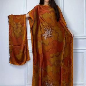 WINYI Gedrukte Bootnek-Abaya, Elegante Losse Jurk met Korte Vleermuismouwen voor Dameskleding