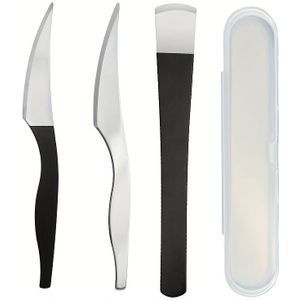 3 stuks voetmesjes voor het verwijderen van dode huid, licht beige, en het slijpen van voeten. Professionele hielvijl voor thuisgebruik om de voetzolen te schrapen