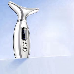 Gezichtsmassager Nek Schoonheid Apparaat, Gezichts- en Nekmassage met Hete Kompres en Trillingsfunctie, Elektroplating Technologie, Geschikt voor Vrouwen