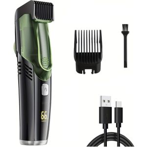 EHATTEKER Heren Haartrimmer Snijset voor Baard en Bakkebaarden met Verstelbare Kam - Ingebouwde Stofzuiger voor Wangjes, Stoppels en Kort Haar