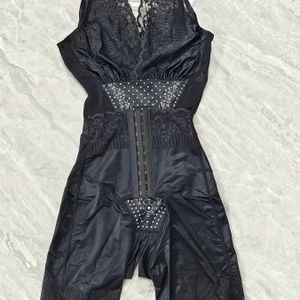 1pc Elegante Shaper Bodysuit | Hoge Ondersteuning, Postpartum Waist Trainer met Hip Lift en Thigh Design, Sexy Ademende Zachte Stof