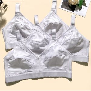 3 stuks Dames Plus Size Elegante 's zonder Baleinen - Zacht Comfortabele Volledige Bedekking Verstelbare Bandjes & Diepe Halslijn, Geen Padding met Strikaccentje Ademende Alledaagse Bh voor Gevo