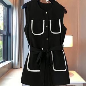 Stijlvol en elegant slankmakende taillecinchende kleurbloksleeveless vest