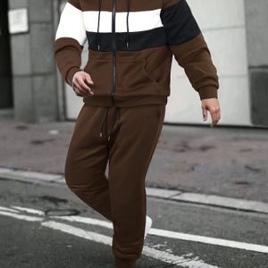 Heren Casual Set, Polyester Fleece Jas En Broek, Machine Wasbaar, Regular Fit, Gebreid