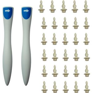 34-delige set voor oorsmeerverwijdering - siliconen roterende spiraal + 1 handvat & herbruikbare oordopjes, oorschep met draaibare spiraal