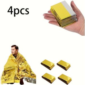 4 stuks 130cm*210cm Buiten Thermische Deken, Nooddekens, Wandelen en Eerste Hulp, Lichaam Warm, Waterdicht en Winddicht Veiligheid Deken