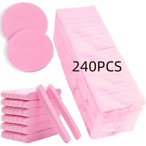 Gezichtssponsen - 240 stuks - Compressie gezichtssponsen voor het van het gezicht, sponsen voor exfoliërende maskers en make-upverwijdering.