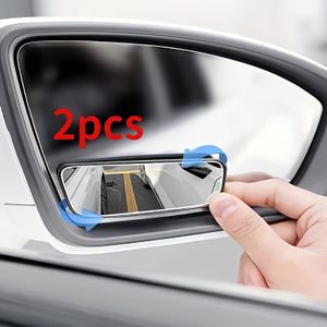 2 Stuks 2 Blind Spot Spiegels Rechthoekige Hoge-definitie Glas Frameless Convex Achteruitkijkspiegels, Auto Terugrijden 360 Graden Brede Hoek