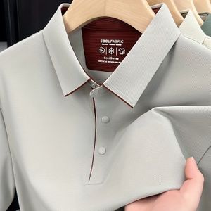 ademende Lycra-mix polo-shirt - Zacht, lichtgewicht, vochtverwissend, rimpelbestendig, elastische kraag, casual zakelijke stijl, casual zakelijke shirt | Casual stijl | Comfortabele pasvorm
