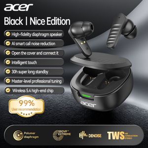 30h Draadloze Oordopjes Acer OHR503 Draadloze Oordopjes | Draadloos Stereo, Lange 30h Standby, Ruisreducerend, Comfortabel Draag | Universele Pasvorm, Nieuwste Model, Touch Control