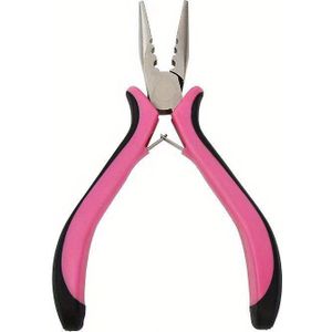 Ergonomic 3-hole Mini Pliers With High Elastic Spring, Iron Nickel Material, Non-slip Handle For Hair Extensions, Bead Opening & Removal Tool