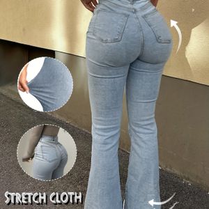 High Waist Stretch Bootcut Jeans | Kleur, Flare Pijpen, Rits, Zakdetails, Veelzijdige Casual Pasvorm - GILIPUR