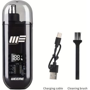WEEME USB-aangedreven oor- en neushaartrimmer voor heren met LCD-scherm, oplaadbare batterij, ergonomisch ontwerp voor nauwkeurig trimmen, ideaal cadeau voor Vaderdag, verjaardag