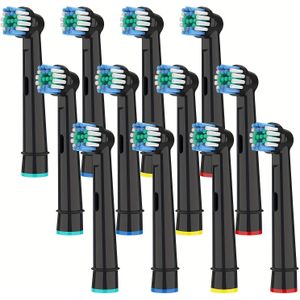 Verwisselbare Tandenborstelkoppen Compatibel met Elektrische Tandenborstel, Pak van 16 voor Pro Smart Vitality Triumph Kinderen Serie (16 Wit + Zwart)