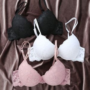 3 stuks Kant Medium-Dikke Cup Push-Up Damesbeha, Push-up BH,Stijlvol Lingerie,Naadloze ,Middeldikke Stof,Gevoerde , met Beugels,Mode BH's,Lingerie Essentials