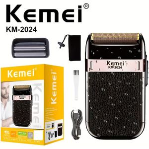 KEMEI Heren Elektrisch Scheerapparaat Compact Draagbaar Reciprocerend Mes USB Oplaadbaar Baardtrimmer Reis Scheerapparaat
