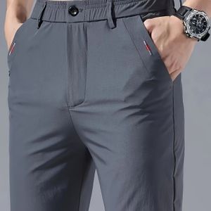 Men' Color Long Pants For Spring And Summer, Featuring Pockets And Embroidery, Casual And Breathable, Suitable For Outdoor Activities And Everyday , Quick-drying Trousers.