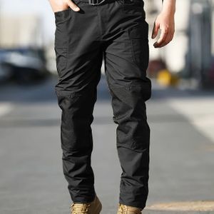 Heren Tactische Cargo Broek, Multi-Zak Ontwerp Kleur Verstelbare Pasvorm Ideaal voor Bouwers Wandelen Exploratie Lente/Herfste Collectie (Geheupriem Niet Ingeslot)
