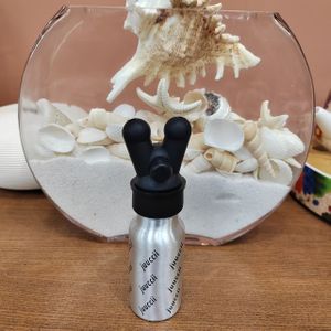 Vintage-style Mouse Head 5-hole Decorative Perfume Bottle With Black Cap – Metal, Ideal For Eau De Toilette & Solid Fragrance, Hand Wash Only, Decor Accessory
