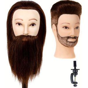 Mannen Kort Haar Baardmannequin Hoofd voor , Styling, Knippen, Permanenten, Verven en Trimmen Oefening