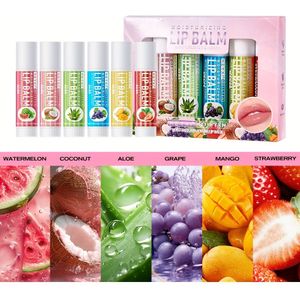 6-Pack Fruit Flavor Lip Balm Set, Hydraterende Lippenbalsem met E & Honing, Diverse Bessenkleuren, Natuurlijke Look, Romige Textuur, Geschikt voor Alle Huidtypen, Volwassen Gebruik