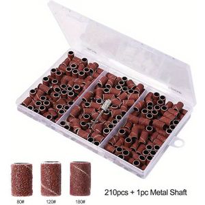 75/210 stuks Nagelboorbits Pedicure Caps Schuurbandjes Manicurekoppen Gelverwijderaar Booraccessoires