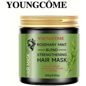 YOUNGCOME Rozemarijn Munt Versterkende Haarcrème, Intensieve Hydratatie Haarmasker met Biotine voor Herstel van en Beschadigd Haar, Maakt het Haar 250G/8.81oz