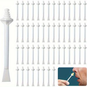 50-Pack Ontharingswaxstokjes voor Mannen, Geurloze Dubbelfunctie Oor- en Waxapplicators, Multifunctionele Plastic Waxspatels voor Precisie Wenkbrauwvorming