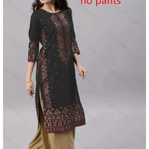 Nieuwe prachtige jurken voor Indiase vrouwen, met gouden folie bedrukte kurtas en , zonder broek.