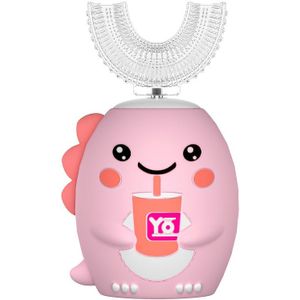 Kinderen U-vormige Elektrische Tandenborstel, Oplaadbaar met Intelligente Timer en 3 Reinigingsstanden, Cartoon Ontwerp, Geschikt voor Leeftijden 2-12, Kerstcadeau, Sokvuller