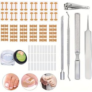 149-delige Set voor Ingegroeide Teennagels met Teennagel Correctie Patch, Nagelknippers, Nagelstoter, Nagelvijl, Pincet, Nagellakremover