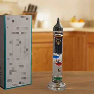 1 stuk (4 Ballen) Galoom Cilindrische Multikleur Zwevende Glazen Lamp Thermometer Kantoorbenodigdheden Ambachtelijkheid Kleursensor Temperatuur (Let op