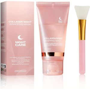 Collagen Nachtmasker | Hydraterende Verzorging met Applicatorborstel, 2.53oz, Koreaans Skincare Product