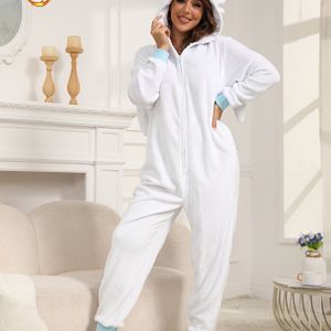 Leuke Onesie Pyjama's voor Volwassenen - Knusse Lange Mouw Nachtkleding met Capuchon en Zakken, Zacht, Perfect voor Herfst- & Winterfeesten & Bijeenkomsten, Feestkleding|Speels Design|Zachte Stof