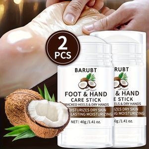 Two-Pack BARUBT Kokosolie Voetcrème - Sneldrogend voor gehydrateerde voeten, geschikt tegen gebarsten hielen en droge handen