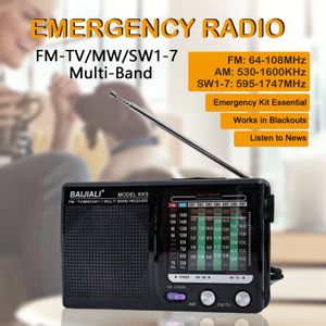 Zakformaat Radio, AM/FM/TV/SW Multi-Band met Oortelefoonpoort, Werkt op AA Batterijen, Luide Speaker, voor Dagelijks Gebruik, Buiten, Stroomstoring en Nieuws Luisteren, Een Goed Geschenk