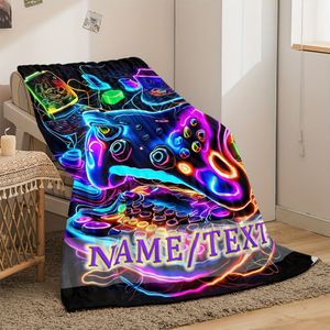 1pc Aanpasbare gamecontroller Flanellen deken, eigentijdse stijl, alle seizoenen, machinewasbaar, digitale print, zachte comfortabele reis kampeerspreid, cadeau voor jongens en meisjes