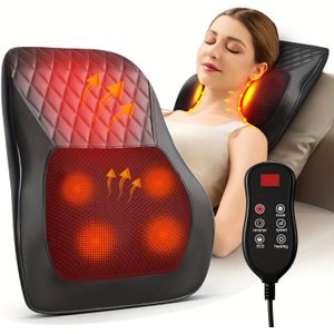 Rugmassageapparaat met Warmte, 3D Kneden Massagekussen voor Nek en Rug, Schouder- en Beenmassage, Kerstcadeaus voor Mannen Vrouwen Moeder , Thuisgebruik