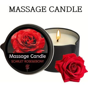 Massagekaars - Essentiële Olie - Scharlakenroos & Ebbenhout, tot Warme Massageolie, 2oz/56.7g