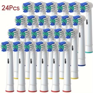 24-pack AISU Oralbi elektrische tandenborsthoofden, zachte borstels, vervangende borstelhoofden voor de , compatibel -//1000/1500/3000/3757/5000/7000/7500/8000-serie
