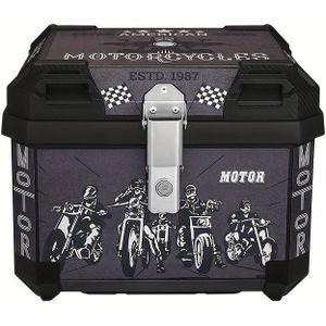 Large Capacity Motorcycle Tail Box, Accessory Luggage Trunk - Vintage Knight , Detachable Strap, Pp Material, Motorcycle Luggage, Electric Scooter, Universal Accessories