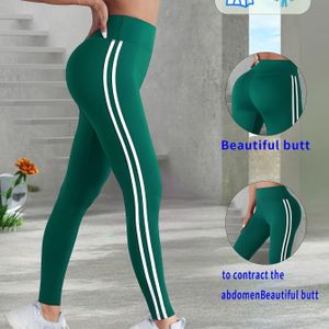 Dames Casual Sportlegging met Zijstrepen, Geschikt voor Hardlopen, Training, Fitness en Yoga; Hoge Taille, Rekbaar en Stijlvol voor Buitenworkouts.