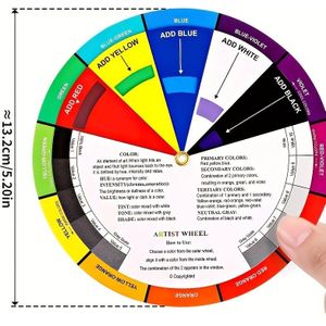 Set van 2 Kleurenwiel Menggids 5.2 Inch - Kunst Onderwijstool voor Verf Mengen en Make-up Kleur Mengen - Duurzaam met 360° Draaibaar Ontwerp