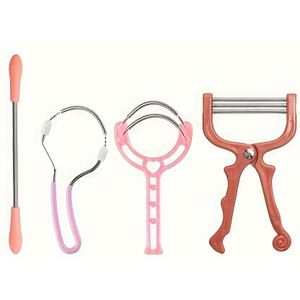 3/4 stuks Haarverwijderaar voor Vrouwen, Draagbare Veerhaaraanwrijfer voor Gezicht, Kin, Wangen en Bovenlip - Veergereedschap